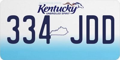 KY license plate 334JDD