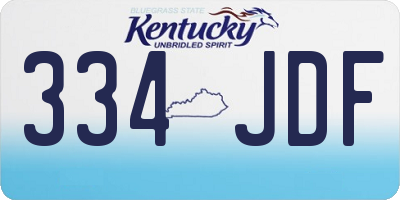 KY license plate 334JDF