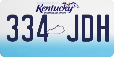 KY license plate 334JDH