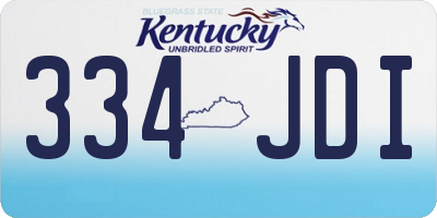 KY license plate 334JDI