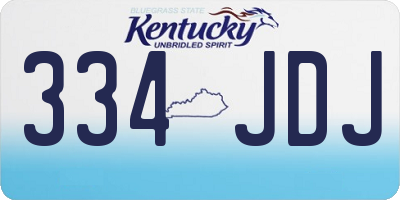 KY license plate 334JDJ