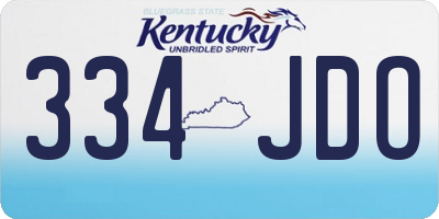 KY license plate 334JDO