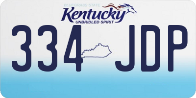 KY license plate 334JDP