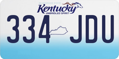 KY license plate 334JDU