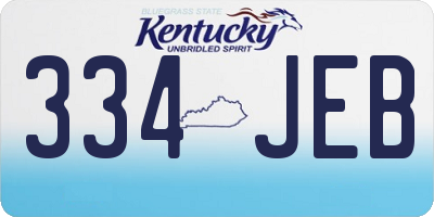 KY license plate 334JEB