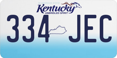 KY license plate 334JEC