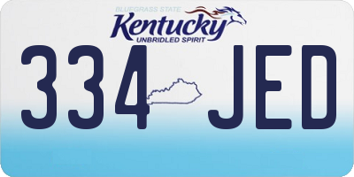 KY license plate 334JED
