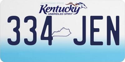 KY license plate 334JEN