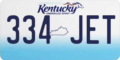 KY license plate 334JET