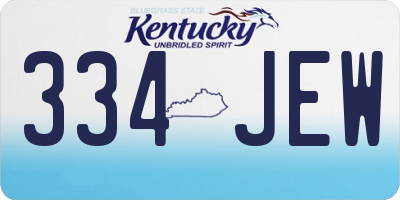 KY license plate 334JEW