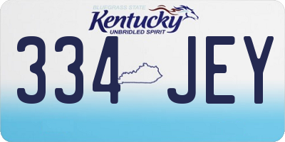 KY license plate 334JEY