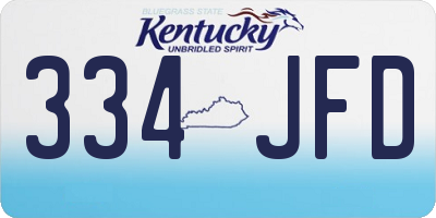 KY license plate 334JFD