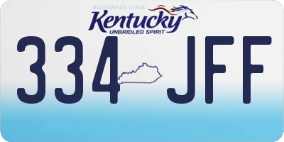 KY license plate 334JFF