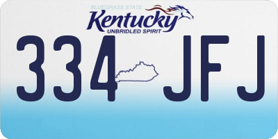 KY license plate 334JFJ