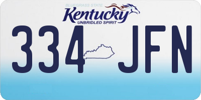 KY license plate 334JFN