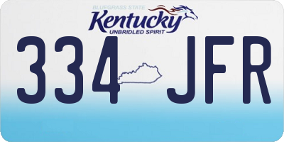 KY license plate 334JFR