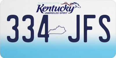 KY license plate 334JFS