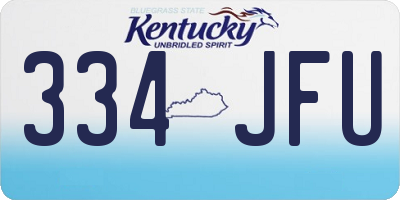 KY license plate 334JFU