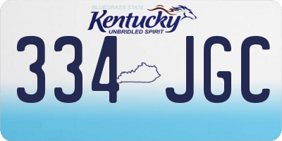 KY license plate 334JGC