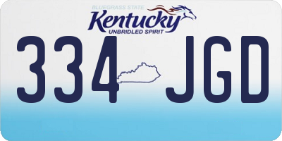 KY license plate 334JGD
