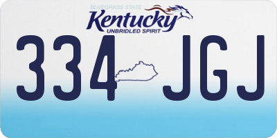 KY license plate 334JGJ