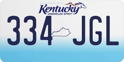 KY license plate 334JGL