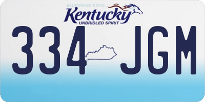 KY license plate 334JGM