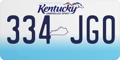 KY license plate 334JGO