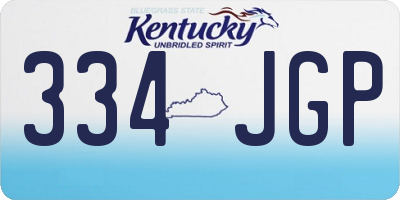 KY license plate 334JGP