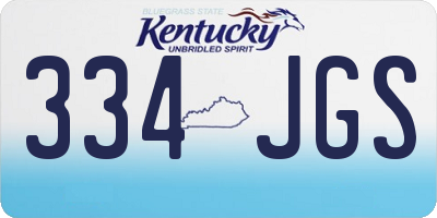 KY license plate 334JGS