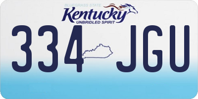KY license plate 334JGU