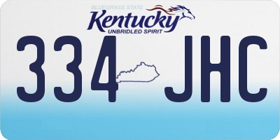 KY license plate 334JHC