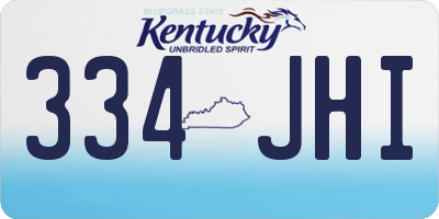 KY license plate 334JHI