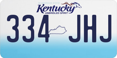 KY license plate 334JHJ