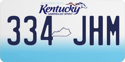 KY license plate 334JHM