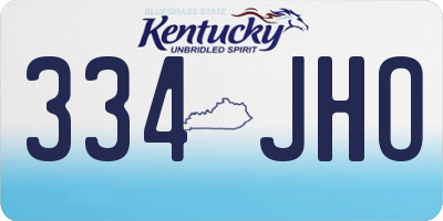 KY license plate 334JHO
