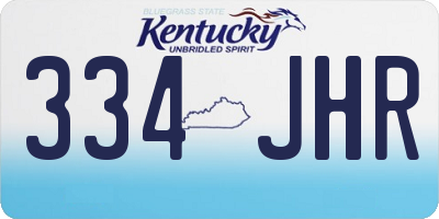 KY license plate 334JHR