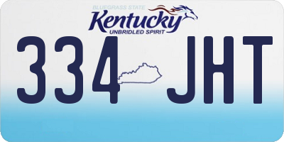 KY license plate 334JHT