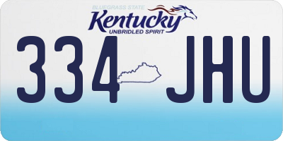 KY license plate 334JHU