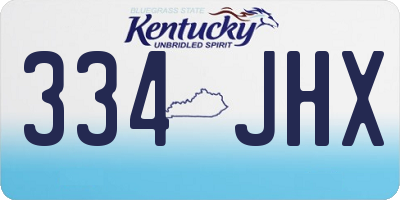 KY license plate 334JHX