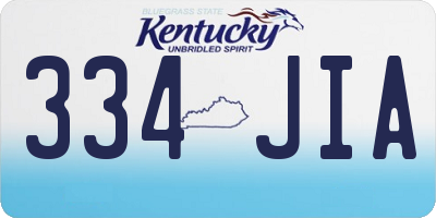KY license plate 334JIA