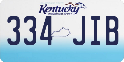 KY license plate 334JIB