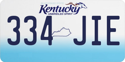KY license plate 334JIE