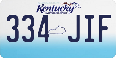 KY license plate 334JIF