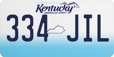 KY license plate 334JIL