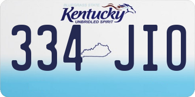 KY license plate 334JIO