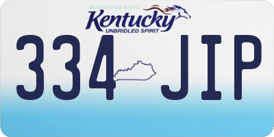KY license plate 334JIP