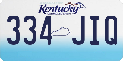 KY license plate 334JIQ