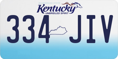 KY license plate 334JIV