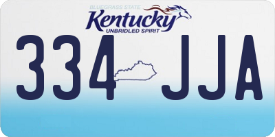 KY license plate 334JJA